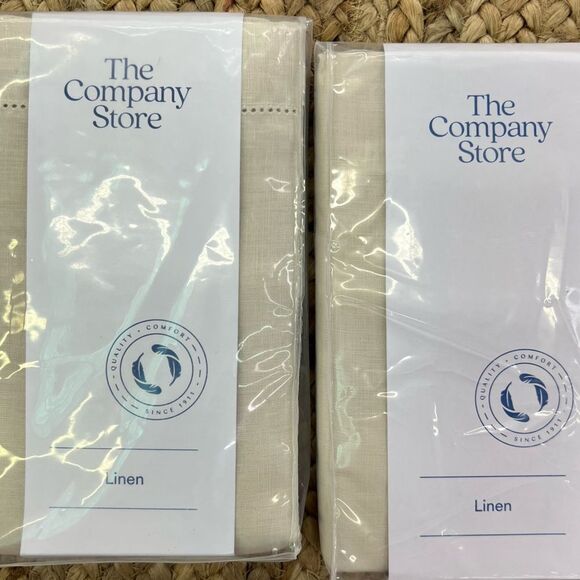 The Company Store x2 Premium Breathable Linen Shams, Parchment, 
Standard - Picture 2 of 10